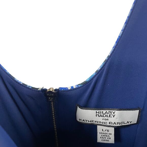 NWT Hilary Radley for Katherine Barclay Sleeveless Blue Snake Print Dress Large - Picture 5 of 7